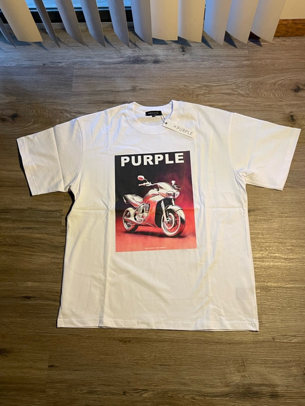 Purple Brand White Motorcycle Graphic Short-Sleeve Tee - Men